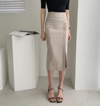 

Elegant office lady Spring summer Slim skirt women bodycon high waist skinny female Midi Skirts