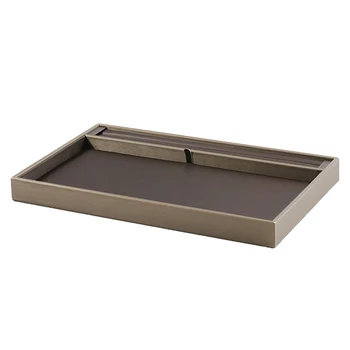 

PU Jewelry Display Case Organizer Tray Box Storage with Removable Mat Big Space - Large/Small