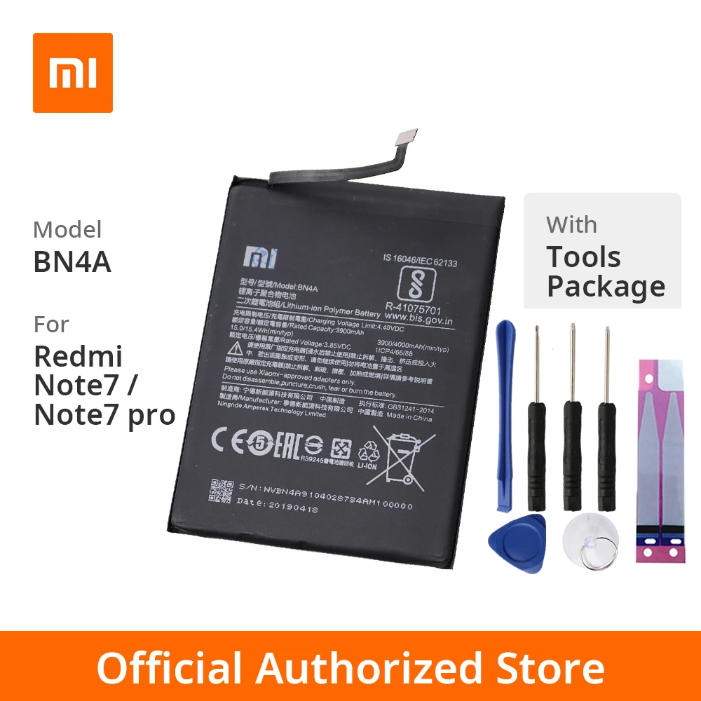 

Xiaomi Original Redmi Note7 / Note7 Pro Phone battery Model BN4A Battery Capacity 4000mAh Battery For Redmi Note7 / Note 7 Pro