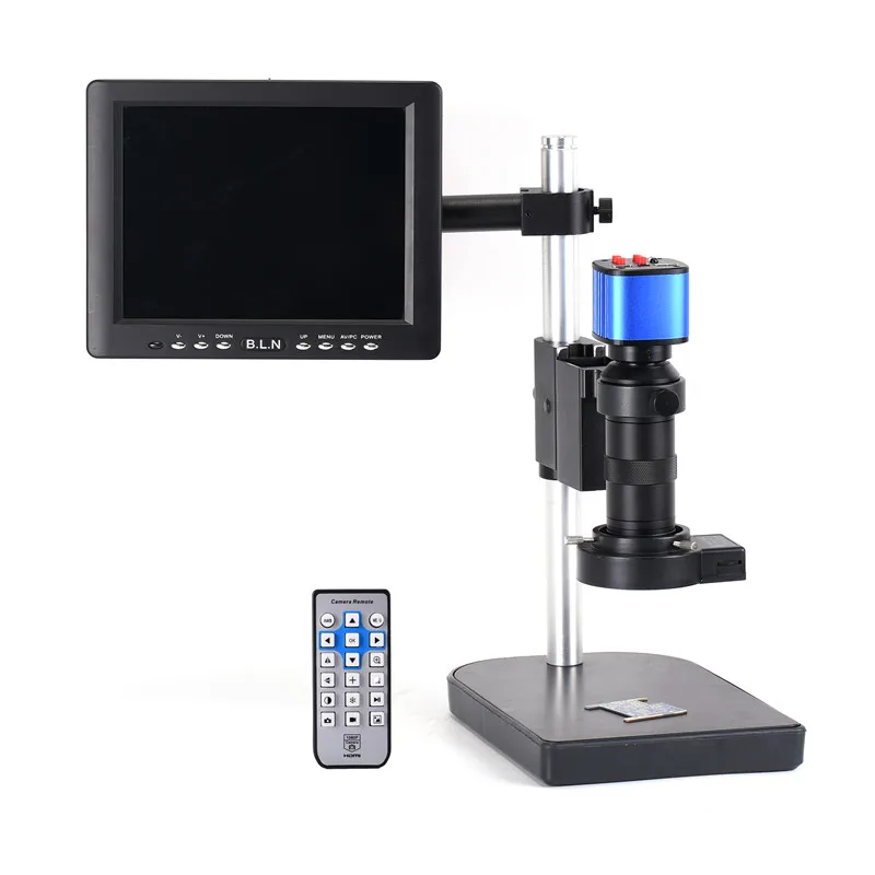 Синий/зеленый 16MP 1080P USB видеомикроскоп Камера с C-mount объектив 40 светодиодный свет 8 дюймов ЖК-дисплей монитора для ремонта печатных плат