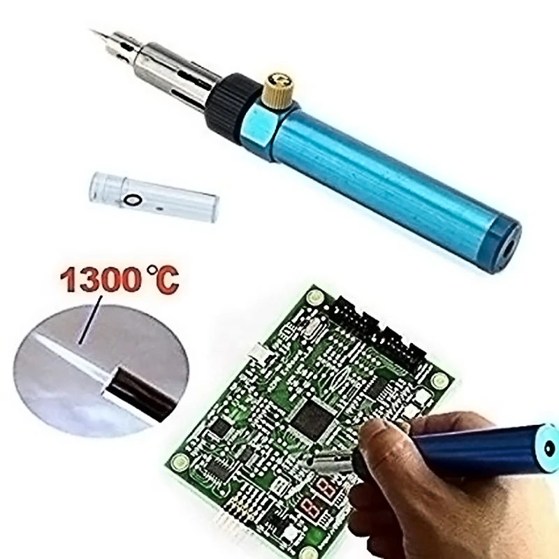 Mini Soldering Gas Iron Gun Cordless Portable 30W-70W Adjustable Flame Welding Pen Burner Blow Torch Hot Air Gun Repair Tool