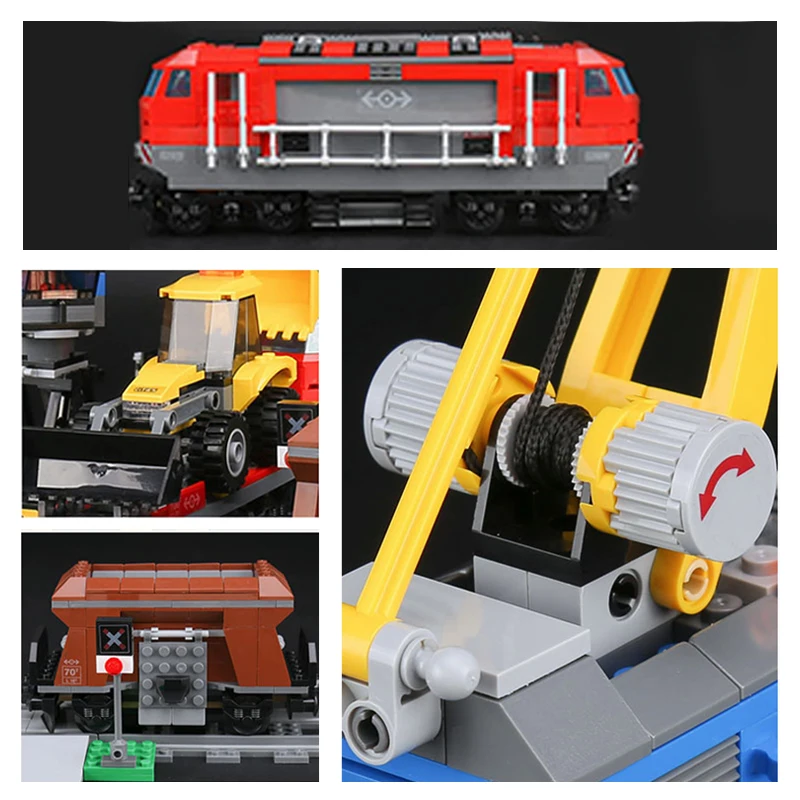 The 02009 RC City Heavy Haul Train Compatible 60098 Building Blocks Bricks Educational Toys Christmas Gifts For Children