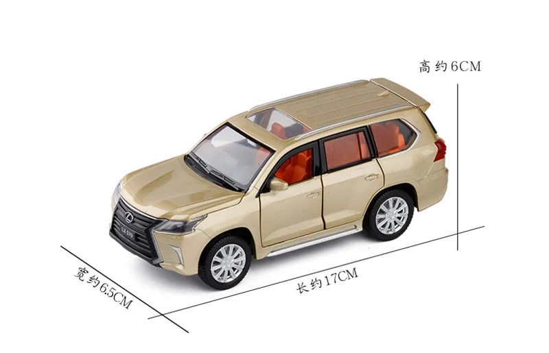 1/32 LX570 модель автомобиля из сплава, литая под давлением металлическая игрушка, автомобильный звуковой светильник, 6 открывающихся дверей, игрушки для детей, подарок