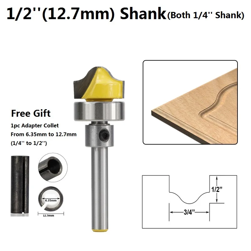 1 шт. 1/4 ''1/2'' 8 мм хвостовик 3/4 ''диаметр искусственная панель Ogee паз маршрутизатор бит двери фреза Карбид Концевая мельница Дерево Фрезерный бит - Длина режущей кромки: 12.7mm Shank
