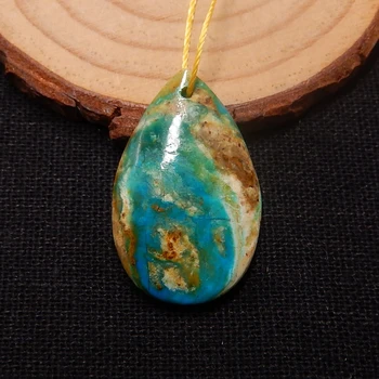 

Natural Stone Blue Opal Pendant Bead 28x18x7mm 3.7g semiprecious stone Fashion Jewelry Pendant Accessory