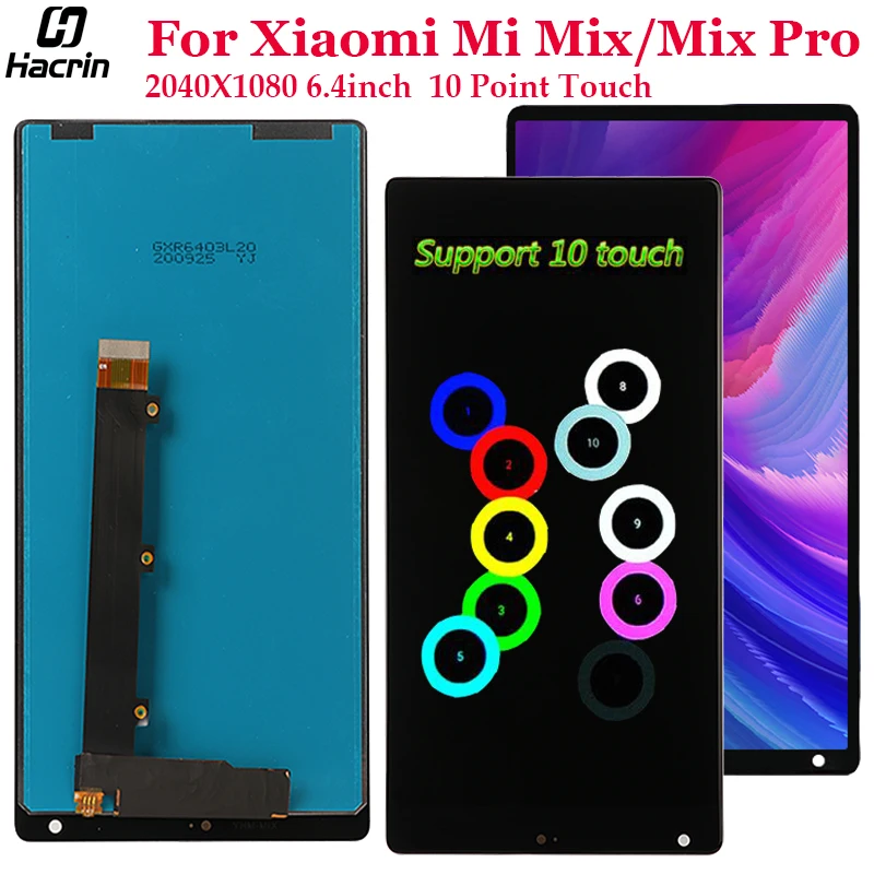 

Display For Xiaomi Mi Mix LCD Dispaly Touch Screen Digitizer Assembly Replacement Display For Xiaomi Mi Mix Pro Screen 6.4''