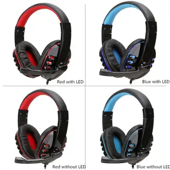 

stereo headphone headset casque Deep Bass Computer Gaming Headset PS4 with Mic LED Light for PC Game Gamer Earphone