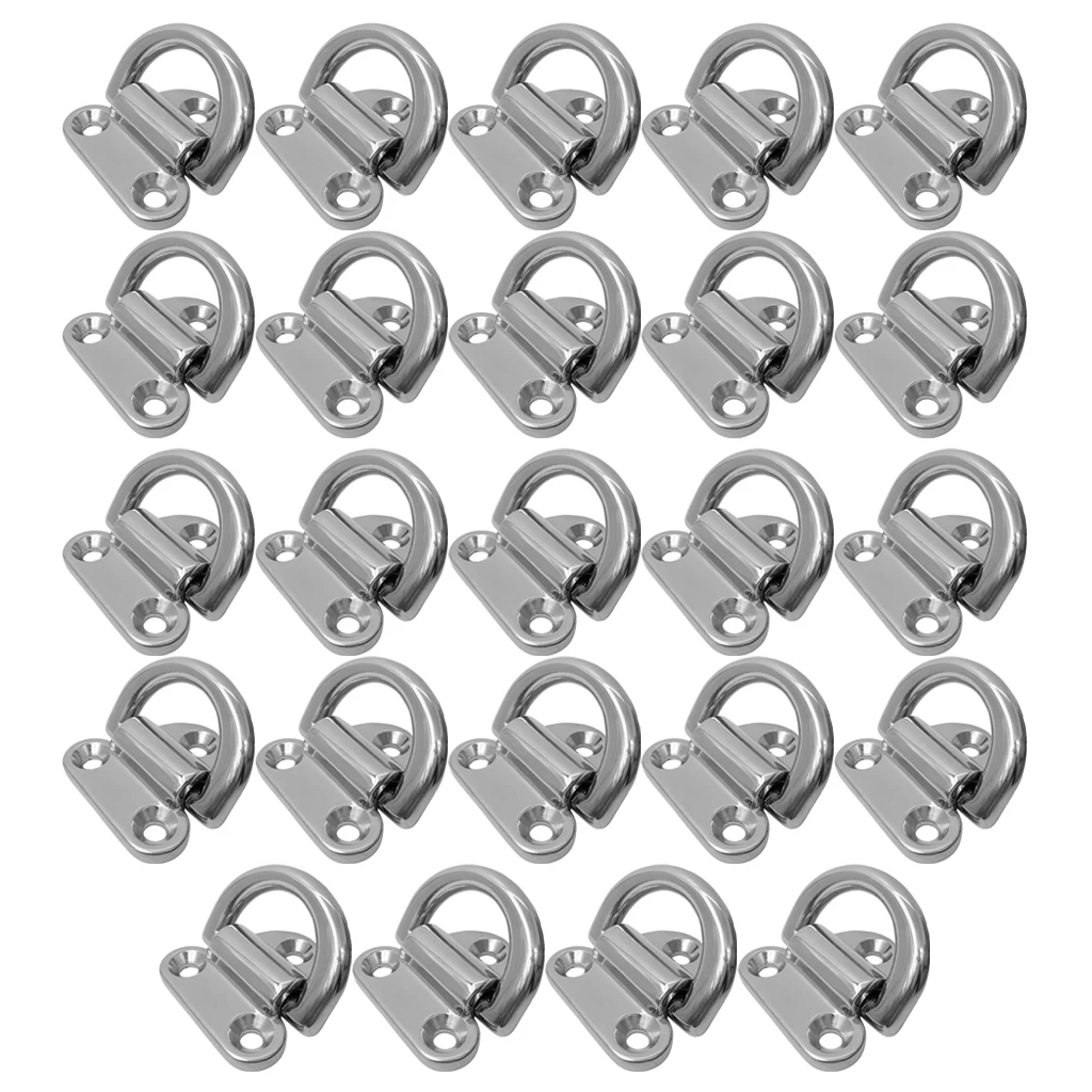 Trailer 4 Pcs 6mm Folding Pad Eye Boat Yacht Caravan Deck Lashing Ring