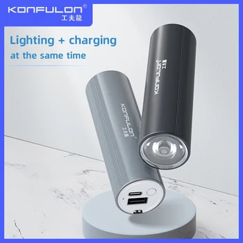 

Flashlight With Charger 2 In1 Powerbank Rechargeable Flashlight + 5000mah Power Bank Rechargeable Pocket Flashlight For Outdoor