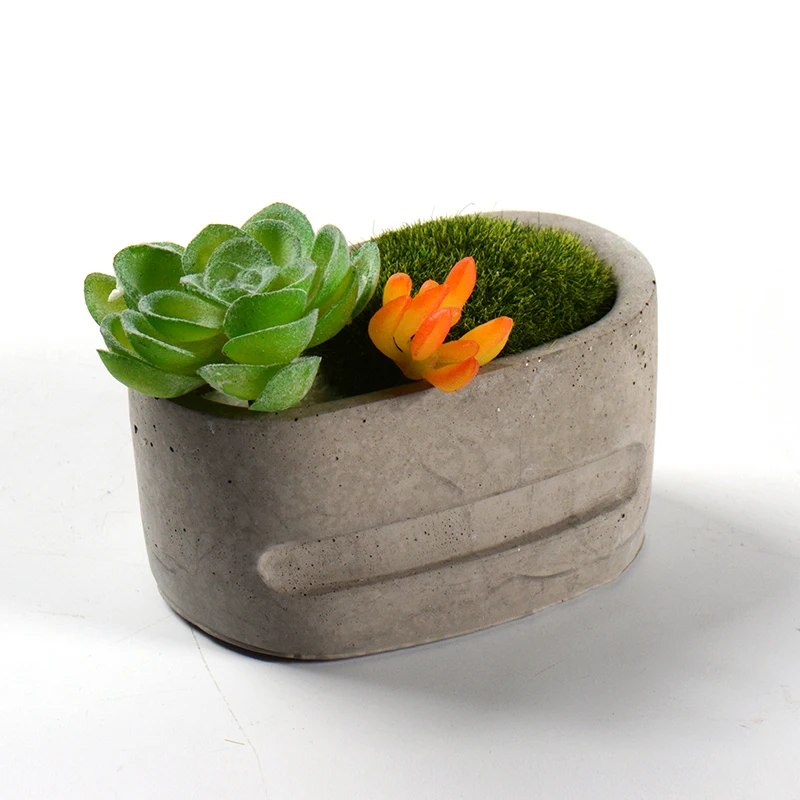 

Oval Planter Silicone Concrete Mold Handmade Cement Flower Pot Mould for Succulent Plants