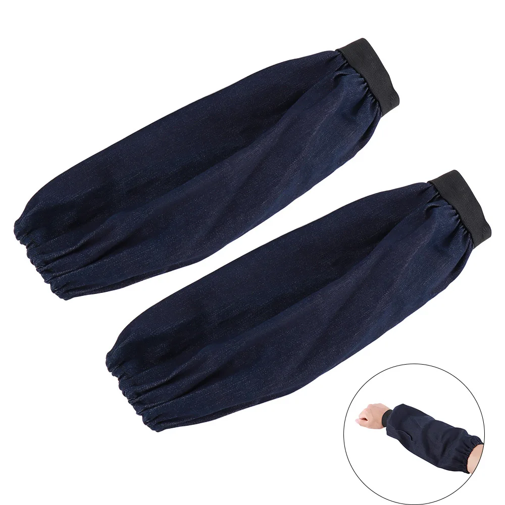 1Pair Welding Arm Sleeves Knit Heat Protection Cut Resistant Safety Denim Sleeve 