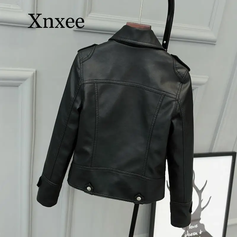 New Spring Autumn Women Short Faux PU Jacket Slim Fashion Punk Outwear Motorcycle Leather Jacket Casual Coat  black biker top