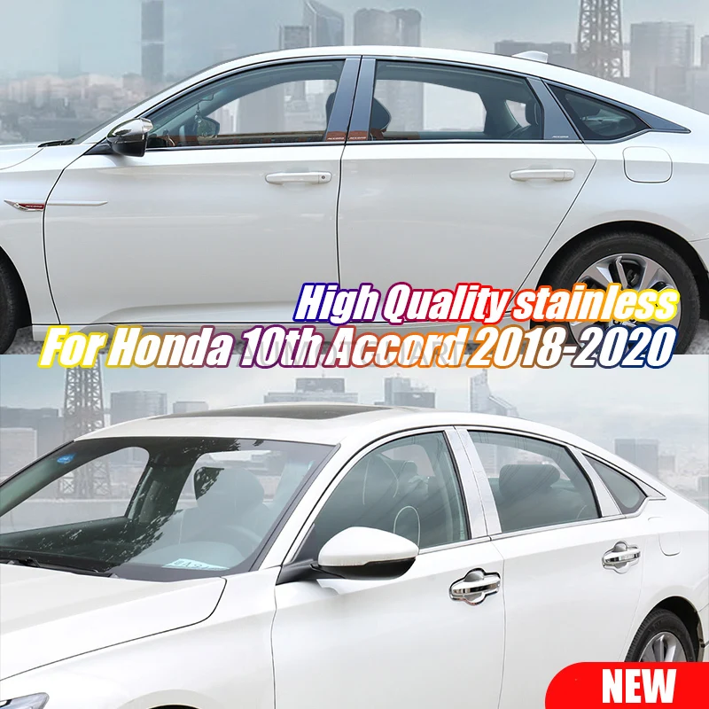 

New Chrome Stainless Steel Lower Window Cover Trim For Honda Accord 10th 2018 2019 2020