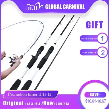 SPECIAL PROMO ❤️ Sougayilang 2/3 Sections Carbon Fiber Spinning/Casting Fishing Rod Ultralight Weight Fishing Pole Travel Rod Fishing Pesca - discount item 55% OFF Sports & Entertainment