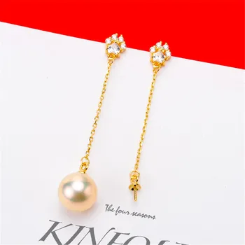 

Real Solid 925 Sterling Silver Pearl Stud Earrings Accessories Findings DIY Jewelry Ear Hook Blank Empty Support