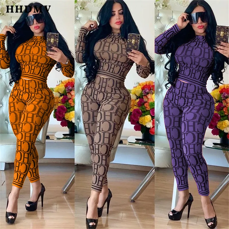 HHDMV KSN5058 новые модные комплекты в стиле high street с длинным рукавом и круглым вырезом