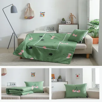 

Pillow quilt dual-use office siesta blanket sofa car travel camping cushion air conditioning summer quilt multi-purpose
