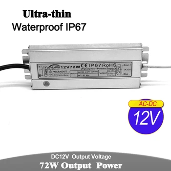 

72W 6A 12V DC Power Supply IP67 Waterproof Transformers 100-240v AC DC12V Outdoor Power Adapter For Led Strip Light CCTV Monitor