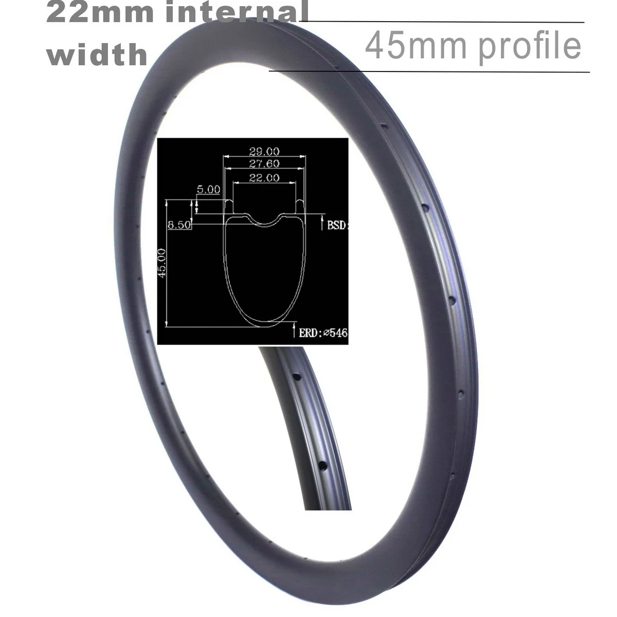 700c Gravel Bike Carbon Rims Composite Fiber Cyclo Cross Bicycle Rims