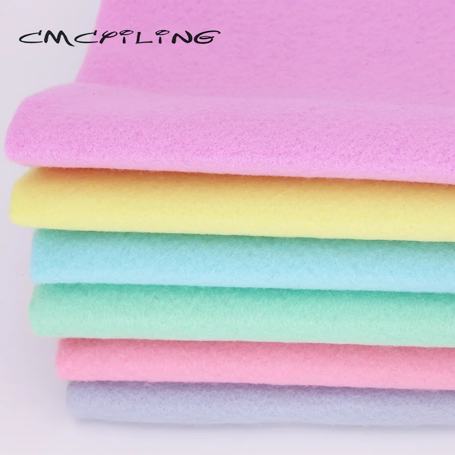 Patchwork Soft Felt Fabric For Needlework DIY Sewing Dolls Crafts Polyester Cloth 6 Pcs/Lot 45cm*55cm felt fabric sheet