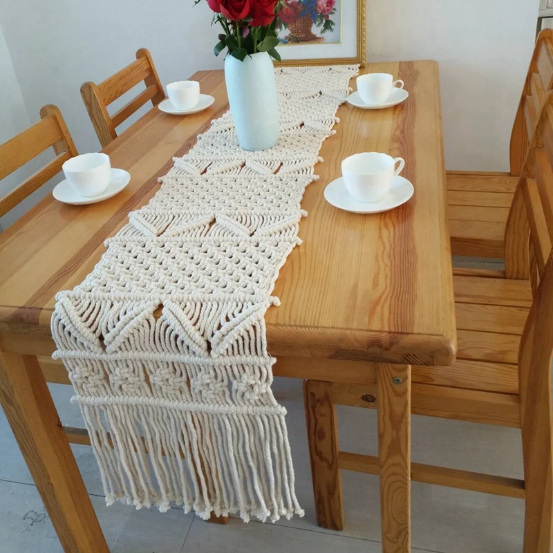 Горячая ручной работы настольная дорожка Boho настольная дорожка украшение свадебного стола домашний декорд в деревенском стиле кухонный стол свадебный стол Декор