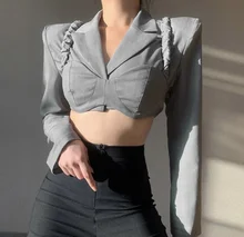 Y2k almofada de ombro pequeno terno + estilingue plissado moda sexy terno de duas peças design exclusivo alta moda senhora do escritório elegante terno