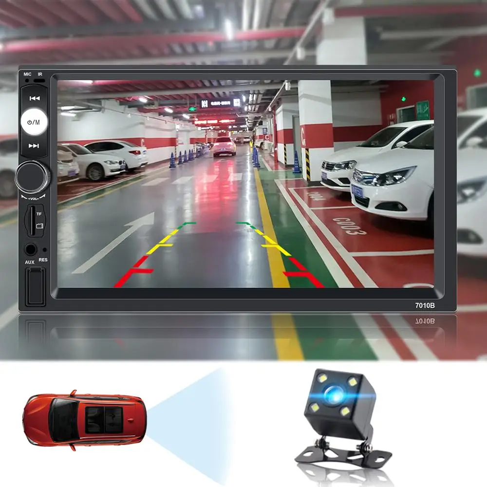 Автомобильная семейная Автомагнитола " HD 2 din мультимедиа сенсорного экрана плеер 12 В Автомобильная стерео зеркальная связь Bluetooth Камера заднего вида