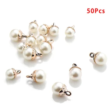 

50Pcs/set Fashion Simulated Pearl Charms Pendant For Earrings Bracelet DIY Jewelry Making