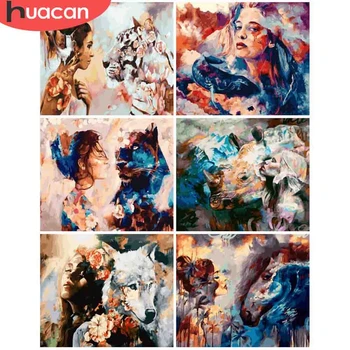 

HUACAN Paint By Number Animal Drawing On Canvas HandPainted Painting Art Gift DIY Coloring By Numbers Girl Kits Home Decor
