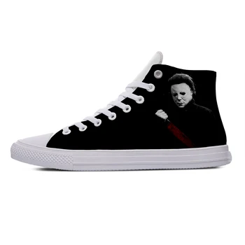 

Halloween Horror Michael Myers Cool Fashion Casual Canvas Shoes High Top Lightweight Breathable 3D Printed Men women Sneakers