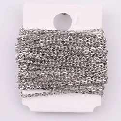 Versatile Multi - Color Flat Chain for DIY Jewelry Making - 5m Pack (Silver)