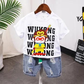 

Summer cotton kids clothes sets cute boys girls short sleeve T shirt + shorts 2pcs suits 2-7years