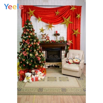 

Yeele Christmas Backdrop Tree Gift Sofa Star Newborn Baby Birthday Background Custom Photocall Photography For Photo Studio