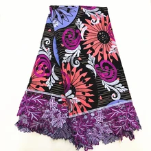 Африканская восковая ткань, вышитая Анкара, восковая кружевная ткань, Анкара, восковая смесь, гипюровое кружево для женщин, вечернее платье, 6 ярдов