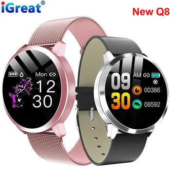 

iGreat Women Smart Watch new Q8 Waterproof Fashion Fitness Tracker Heart Rate monitor Blood pressure Ladies Smartwatch VS Q9