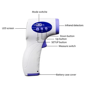 

Forehead gun Thermometer LCD Digital Non-Contact Infrared Temperature Measurement Forehead with Fever Alarm ateş ölçer temassız