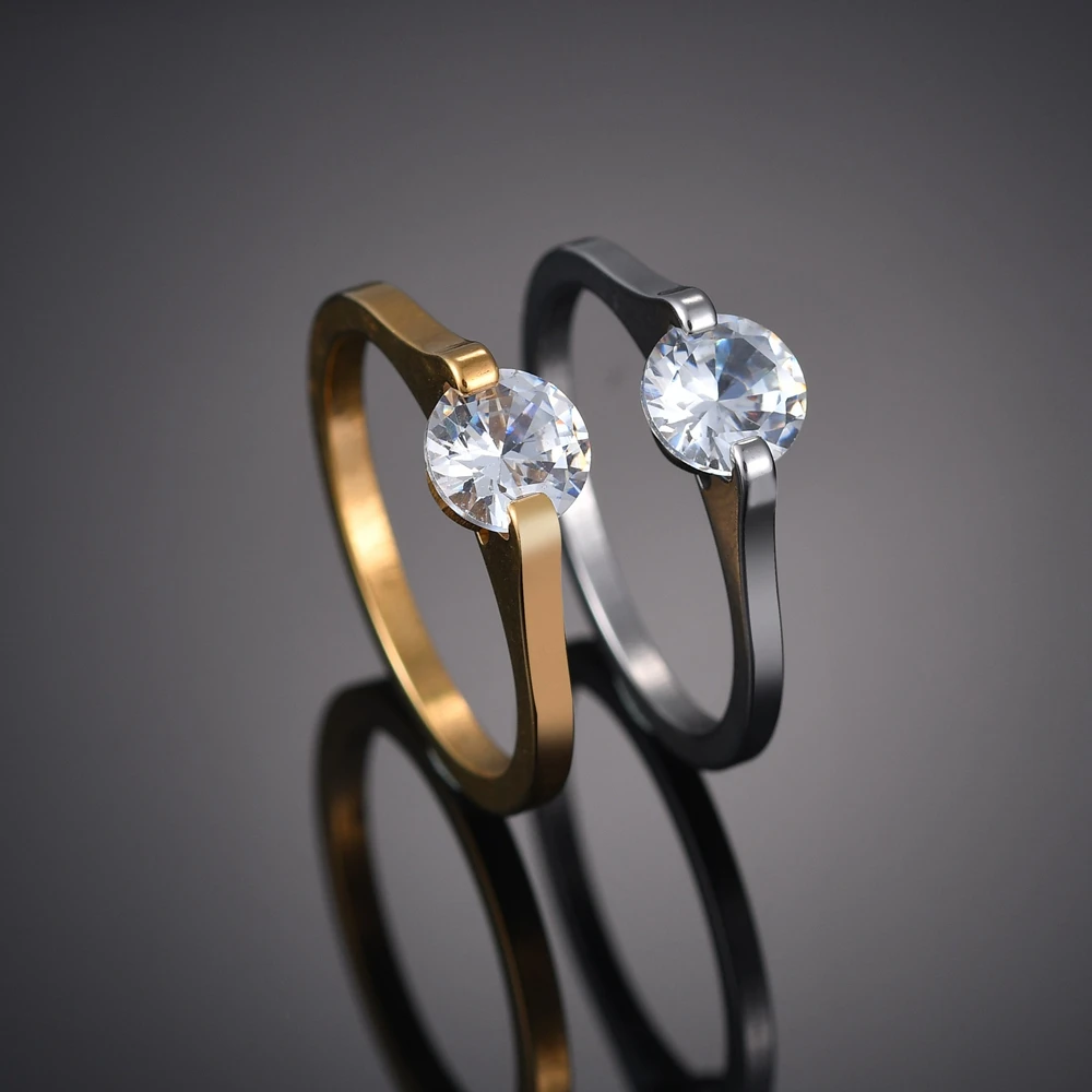 Womens Ring Stainless Steel Women's Rings Crystal Lucky Ring For Women Engagement Jewelry Dorpshipping wedding rings finger rings jewelry rings ring jewelry