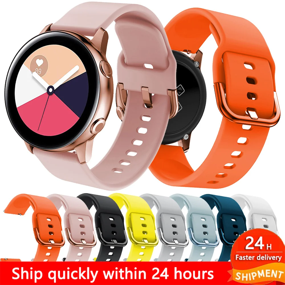 20mm 22mm Soft Silicone Watch Strap Band for Samsung Galaxy Watch3 41mm 45mm Active2 40mm 44mm Huawei Amazfit Bip Pace | Наручные часы