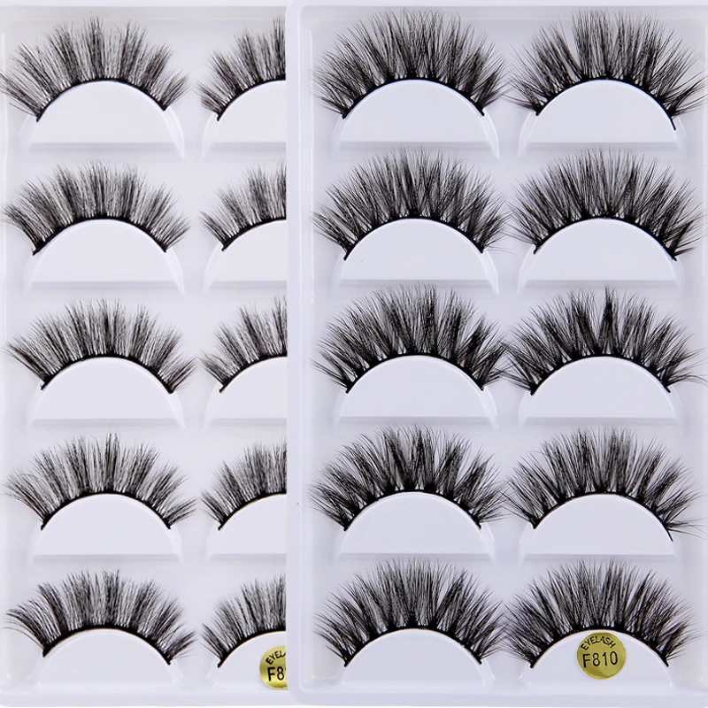 

3D handmade mink false eyelashes five pairs of soft and comfortable cotton thread stems three-dimensional multi-layer eyelashes