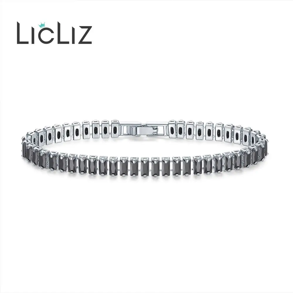 LicLiz новые модные черные циркониевые хрустальные теннисные браслеты для женщин