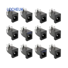 10 шт. 5,5x2,1 мм DC-005 Черный DC разъем питания DC разъемы питания баррель-тип под прямым углом PCB крепление терминал