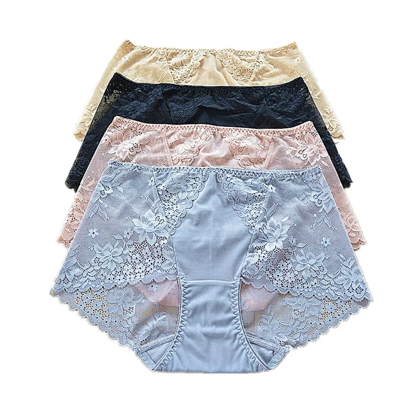4Pcs New Spring Summer Women's Underwear Sexy Lace Female Underwea Ladies Underwear Women's Panties Seamless Underpants High