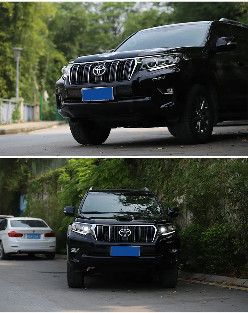 Автомобильные стильные фары для Toyota Prado двойные линзы все светодиодные фары дальнего света ближнего света динамическая Поворотная фара