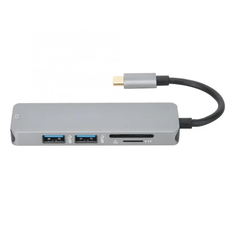 5-в-1 HDMI+ устройство для считывания с tf-карт мульти-Функция конвертер Алюминий сплав Тип-C концентратор usb кард-ридер