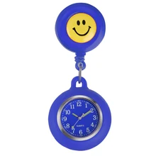 Удобные желтые улыбающиеся карманные часы Медсестры силиконовые светящиеся указатели женские подвесные часы медсестры часы reloj de enfermera