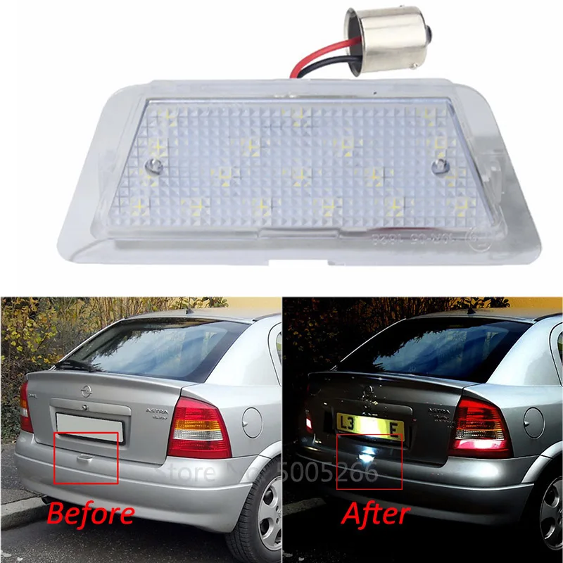

1pcs LED License Number Plate Light Lamp For Opel Astra G Hatch Saloon 1998 1999 2000 2001 2002 2003 2004 Car Styling Auto light
