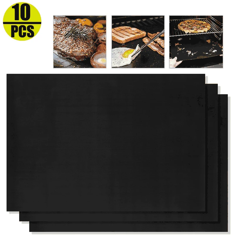 Bbq-Grill-Mat Heat-Resistance Cleaned Cooking Kitchen Party Non-Stick for 10PCS Easily