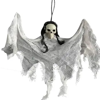 

Halloween skull ornament Hanging Grim Reaper Skeleton Ghost in Scary Robe Hanging Decoration Hanging Ghost House Decoration