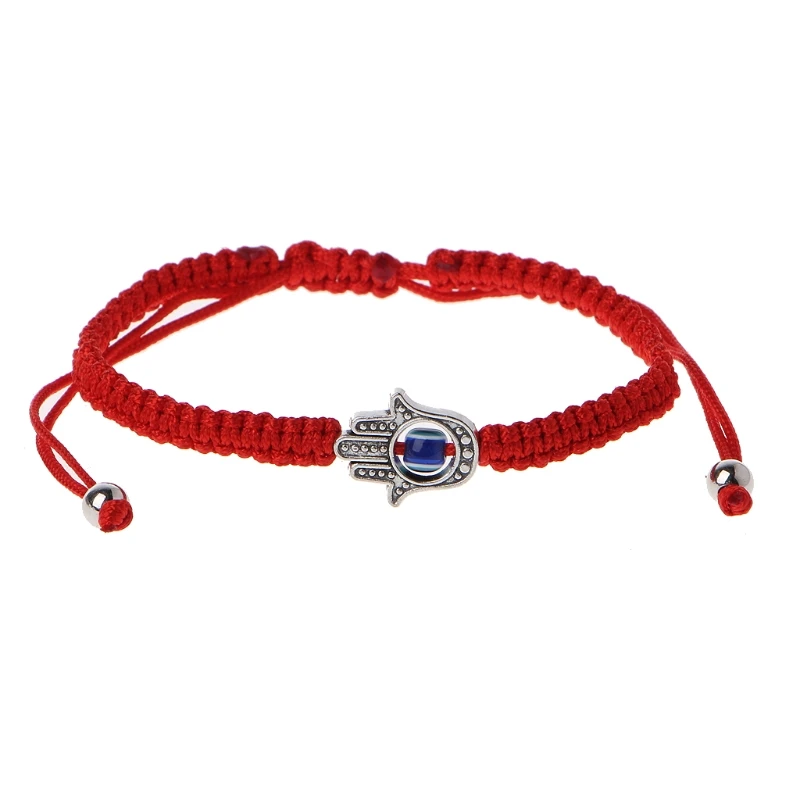 

Lucky Kabbalah Red String Hamsa Bracelets Blue Evil Eye Fatima Hand Jewelry U50C