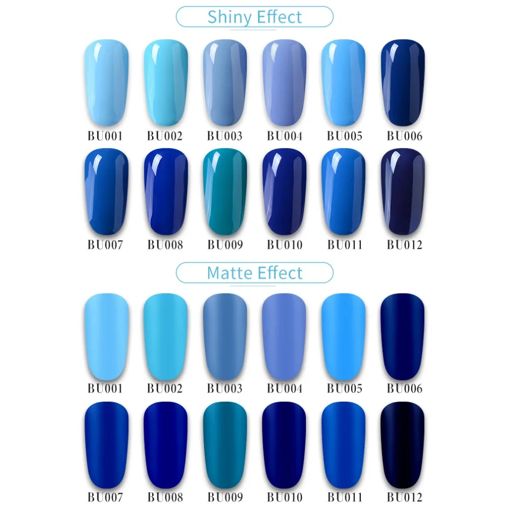 HNM Blue Purple Matte Effect Gel Nail Polish Need Matt Top Coat Base Semi Permanent UV LED Lamp Hybrid Varnishes Lacquer Gellak